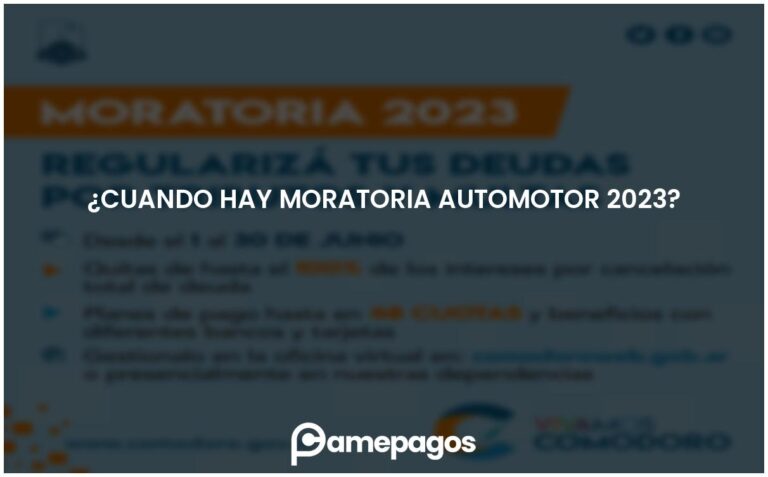 ¿Cuando hay moratoria Automotor 2023?