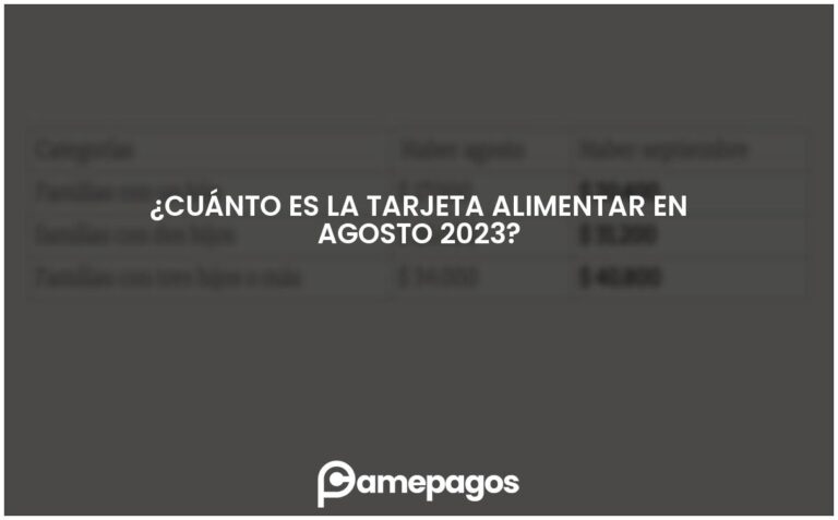 ¿Cuánto es la tarjeta alimentar en agosto 2023?