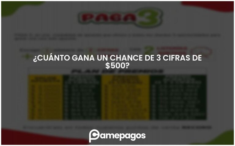 ¿Cuánto gana un chance de 3 cifras de $500?