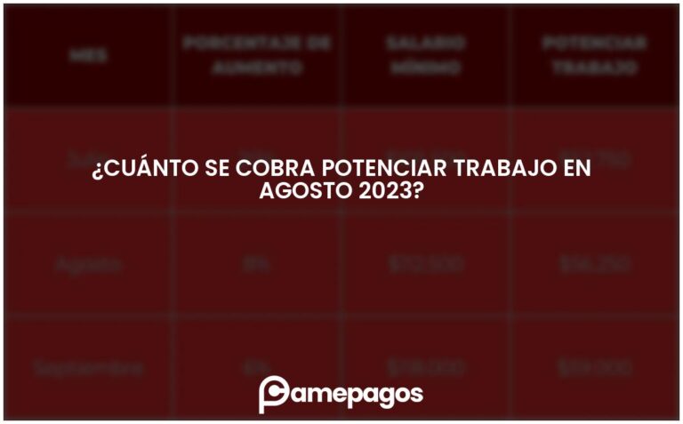 ¿Cuánto se cobra potenciar Trabajo en agosto 2023?