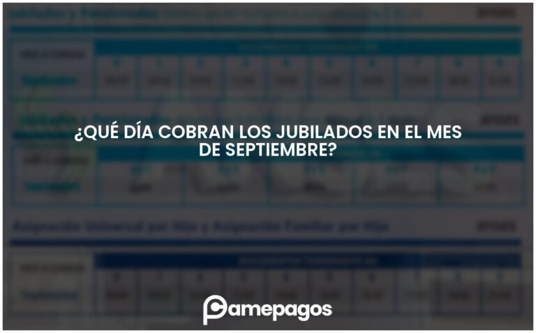 ¿Qué día cobran los jubilados en el mes de septiembre?