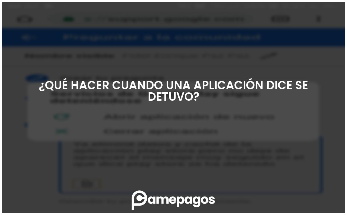 En este momento estás viendo ¿Qué hacer cuando una aplicación dice se detuvo?